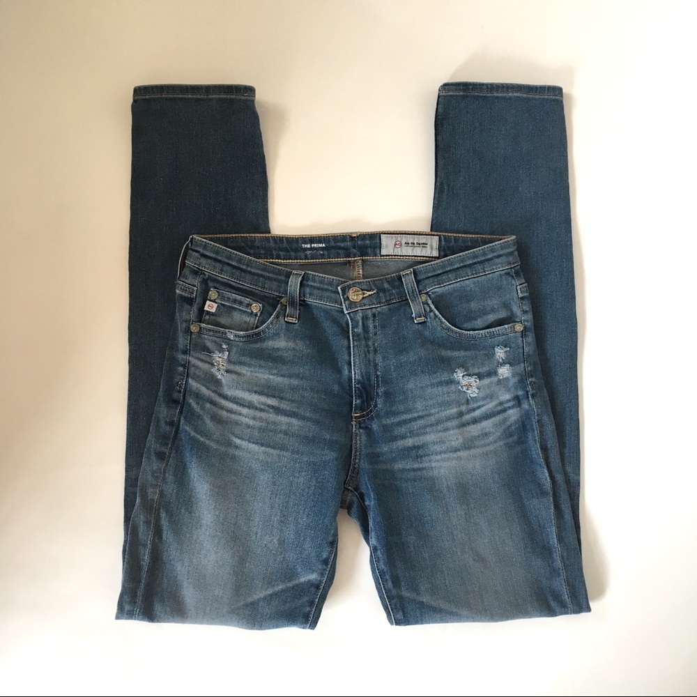 AG-ED The Prima Cigarette Leg Distressed Jeans